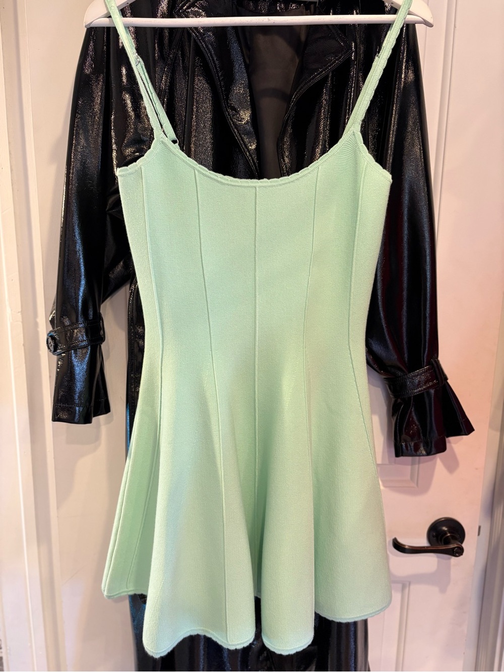 Fleur Du Mal Mint Green Spaghetti Strap A-Line Dress